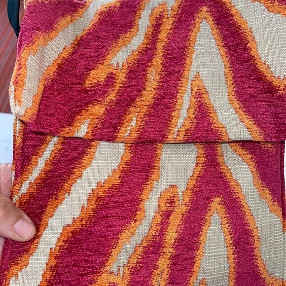 Womens Crossbody Shoulder Bag One Size Pink Orange Tapestry Flap Front Colorful - Picture 10 of 12
